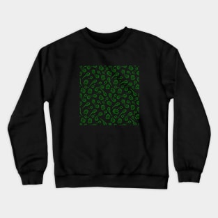 Green Bacteria Virus Microbes Pattern Crewneck Sweatshirt